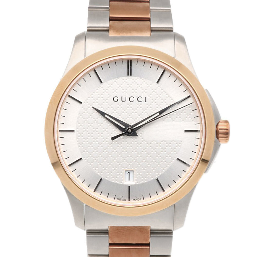 Gucci watch, stainless steel, quartz, men's, pre-owned, model 126.4.